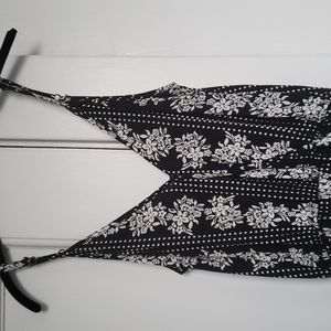 Adorable cute black white floral jumpsuit ready for spring